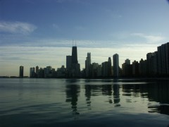 Chicagos Skyline in der Dämmerung Chicagos Skyline in der Dämmerung