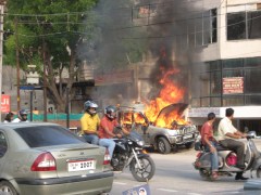 Da ist einer einen allzu heißen Reifen gefahren