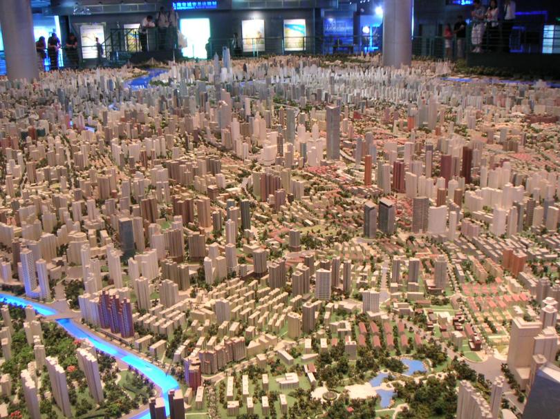 Vision 2020: tennisplatzgroßes Modell der Stadt im Urban Planning Centre