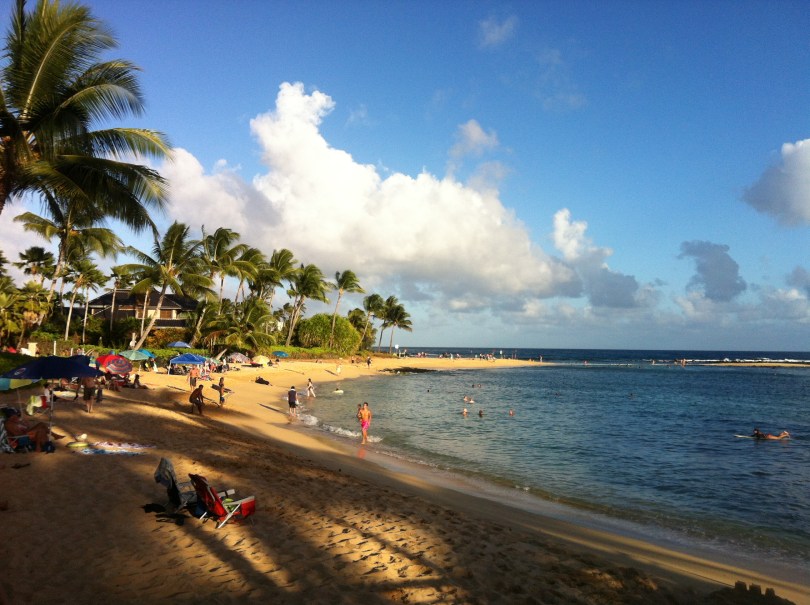 Paradiesisch: unser Hausstrand in Poipu