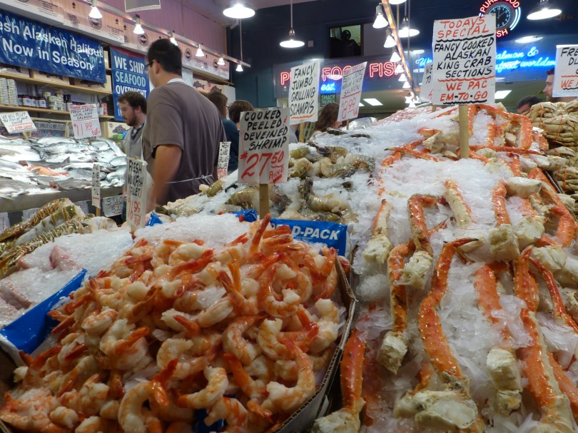 Pike Place Market: armdicke Garnelen