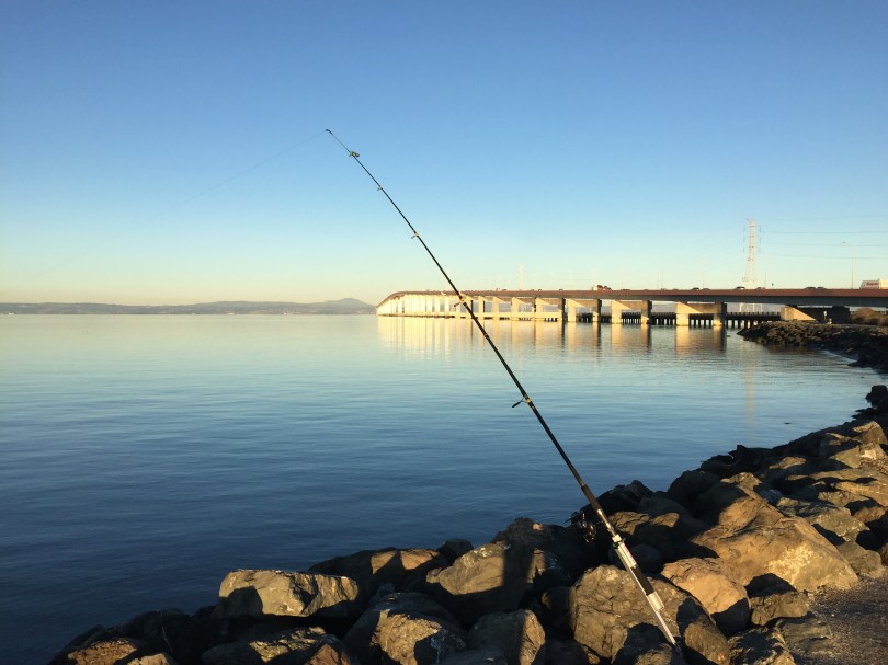Angeln vor der San Mateo Bridge