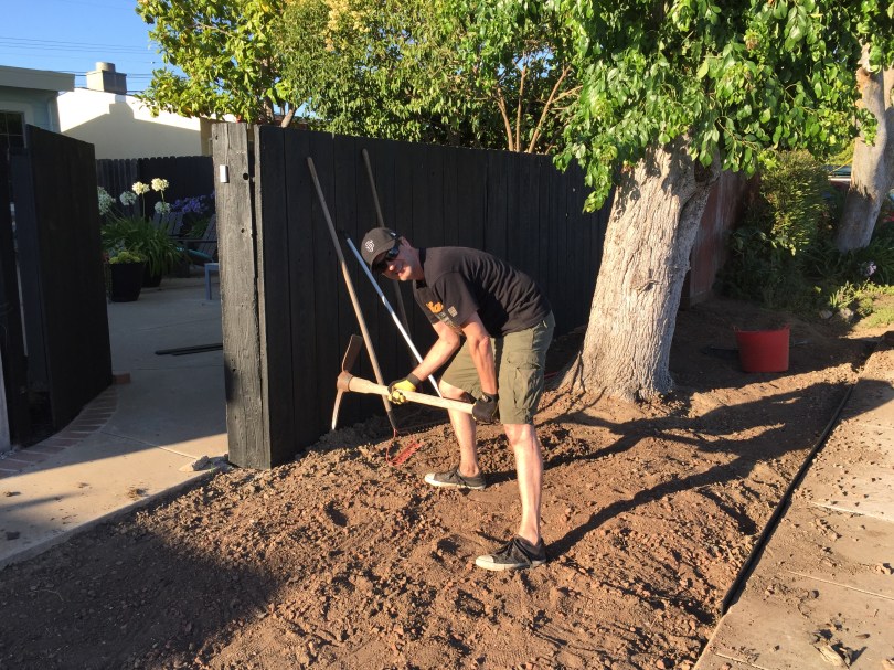 Seltener Anblick: Andreas macht sich die Hände schmutzig