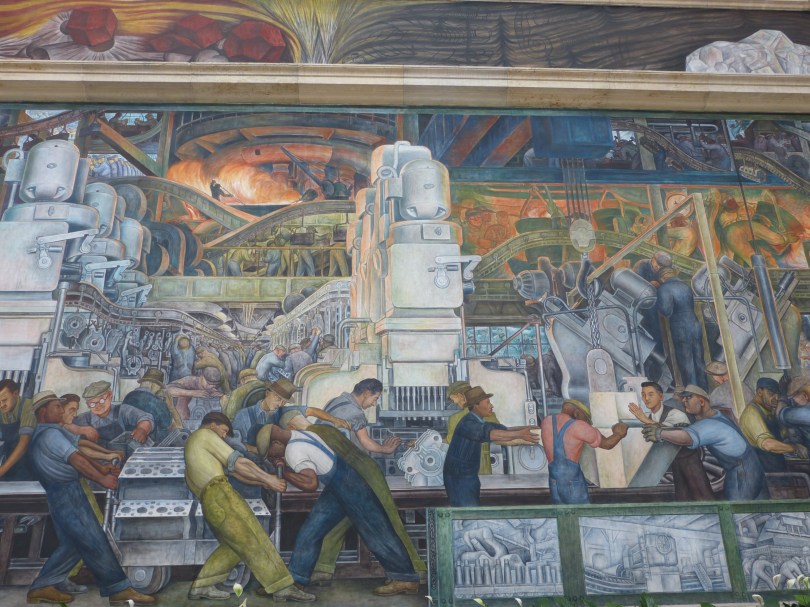 Grandios: Diego Riveras "Detroit Industry" Wandgemälde von 1933 im Institue of Arts (Detail)