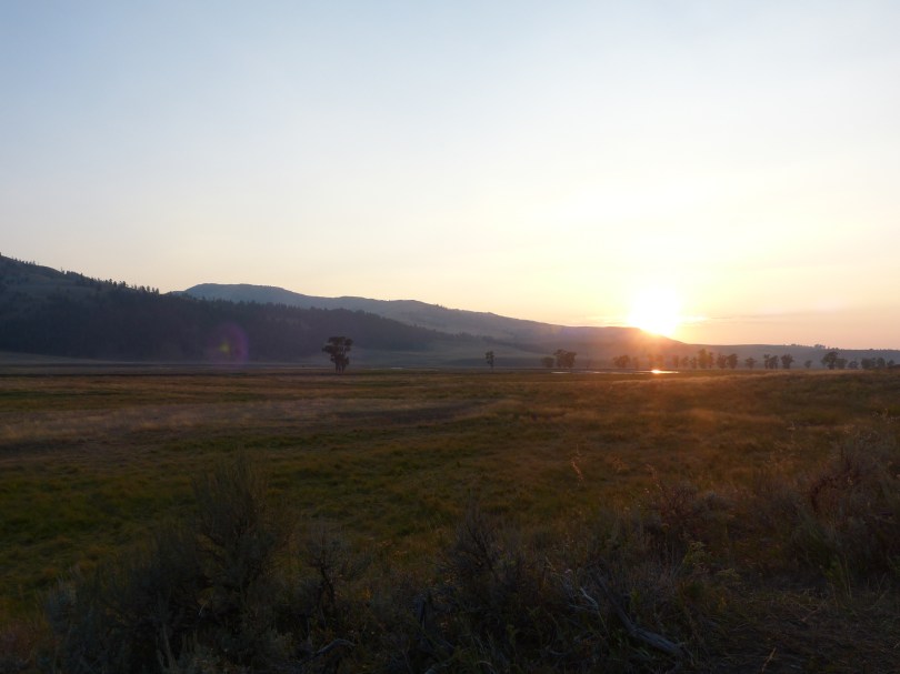 Ende eines tollen Tages: Sonnenuntergang über dem Lamar Valley