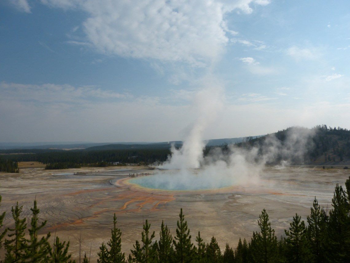 Atemberaubende Natur: Die Grand Prismatic Spring ist eine der unzähligen Sehenswürdigkeiten im Yellowstone-Nationalpark