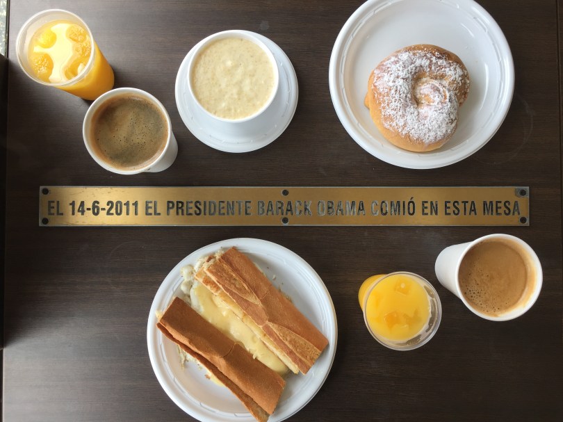 Obama was here! Frühstück an dem Platz, an dem der Präsident 2011 sein Mittag eingenommen hat